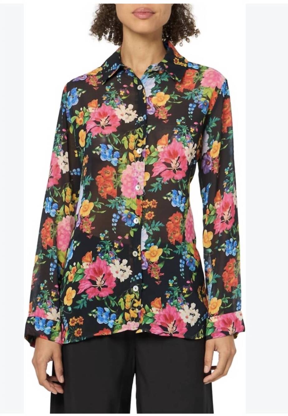 NEW SHOW ME YOUR MUMU smith button down in midnight floral